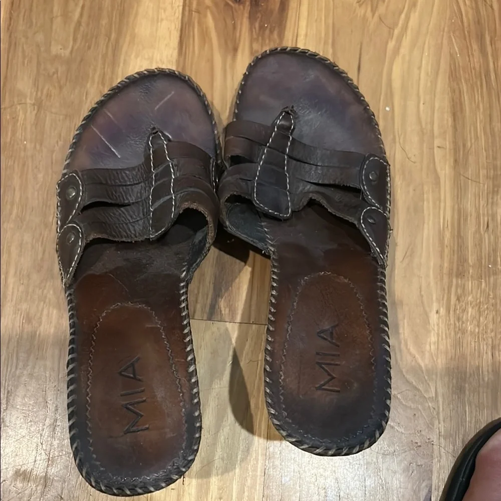 MIA Brown Sandals with Rugged Design - Picture 1 of 5